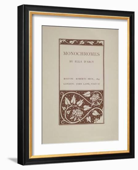 Monochromes-Aubrey Beardsley-Framed Giclee Print