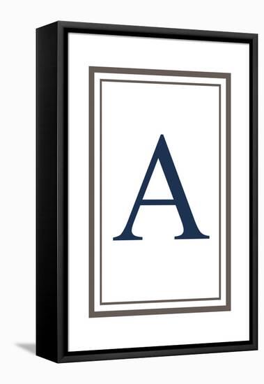 Monogram - Estate - Gray and Blue - A-Lantern Press-Framed Stretched Canvas