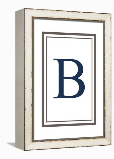 Monogram - Estate - Gray and Blue - B-Lantern Press-Framed Stretched Canvas