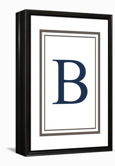 Monogram - Estate - Gray and Blue - B-Lantern Press-Framed Stretched Canvas