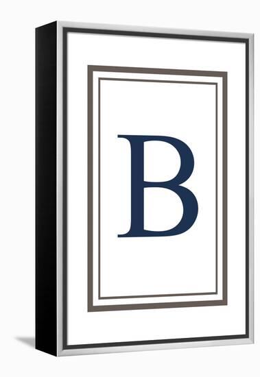 Monogram - Estate - Gray and Blue - B-Lantern Press-Framed Stretched Canvas