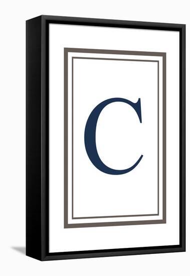 Monogram - Estate - Gray and Blue - C-Lantern Press-Framed Stretched Canvas