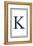 Monogram - Estate - Gray and Blue - K-Lantern Press-Framed Stretched Canvas