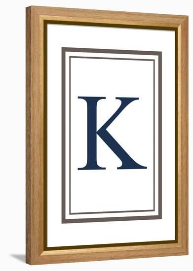 Monogram - Estate - Gray and Blue - K-Lantern Press-Framed Stretched Canvas