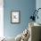 Monogram - Estate - Gray and Blue - K-Lantern Press-Framed Stretched Canvas displayed on a wall