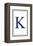 Monogram - Estate - Gray and Blue - K-Lantern Press-Framed Stretched Canvas