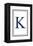 Monogram - Estate - Gray and Blue - K-Lantern Press-Framed Stretched Canvas
