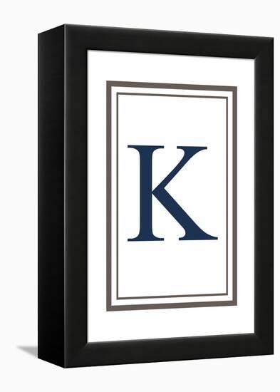 Monogram - Estate - Gray and Blue - K-Lantern Press-Framed Stretched Canvas