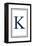 Monogram - Estate - Gray and Blue - K-Lantern Press-Framed Stretched Canvas