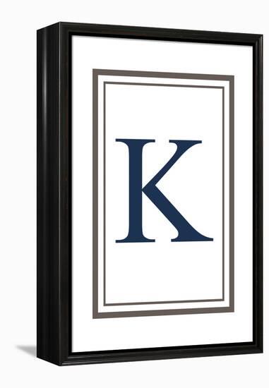 Monogram - Estate - Gray and Blue - K-Lantern Press-Framed Stretched Canvas