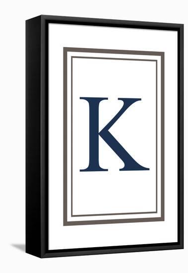 Monogram - Estate - Gray and Blue - K-Lantern Press-Framed Stretched Canvas