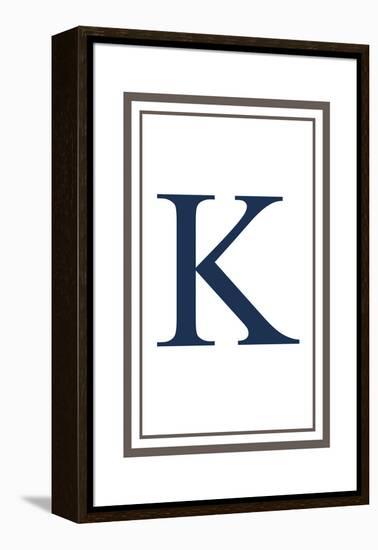 Monogram - Estate - Gray and Blue - K-Lantern Press-Framed Stretched Canvas