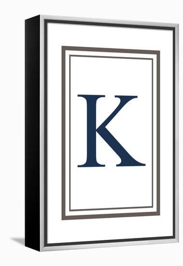 Monogram - Estate - Gray and Blue - K-Lantern Press-Framed Stretched Canvas