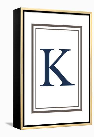 Monogram - Estate - Gray and Blue - K-Lantern Press-Framed Stretched Canvas