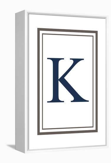 Monogram - Estate - Gray and Blue - K-Lantern Press-Framed Stretched Canvas