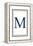 Monogram - Estate - Gray and Blue - M-Lantern Press-Framed Stretched Canvas