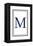 Monogram - Estate - Gray and Blue - M-Lantern Press-Framed Stretched Canvas