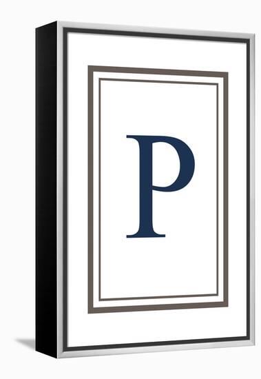 Monogram - Estate - Gray and Blue - P-Lantern Press-Framed Stretched Canvas