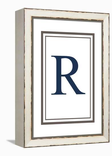Monogram - Estate - Gray and Blue - R-Lantern Press-Framed Stretched Canvas