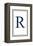 Monogram - Estate - Gray and Blue - R-Lantern Press-Framed Stretched Canvas