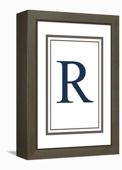 Monogram - Estate - Gray and Blue - R-Lantern Press-Framed Stretched Canvas