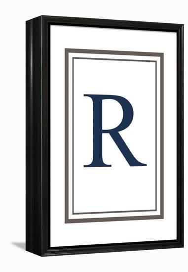 Monogram - Estate - Gray and Blue - R-Lantern Press-Framed Stretched Canvas