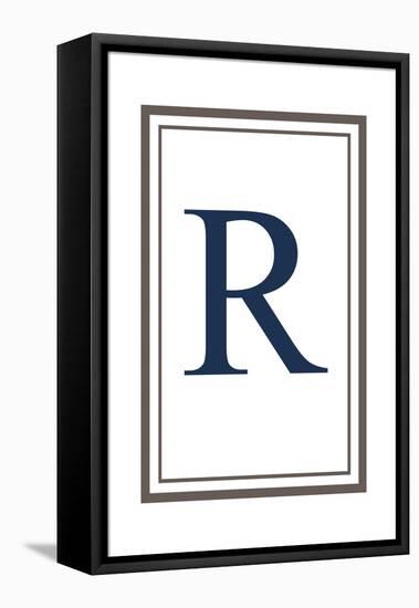 Monogram - Estate - Gray and Blue - R-Lantern Press-Framed Stretched Canvas