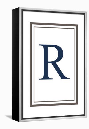 Monogram - Estate - Gray and Blue - R-Lantern Press-Framed Stretched Canvas