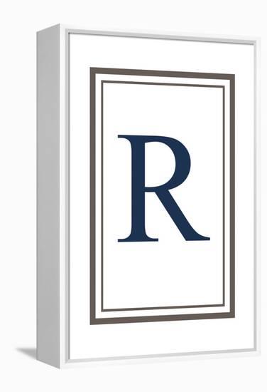 Monogram - Estate - Gray and Blue - R-Lantern Press-Framed Stretched Canvas