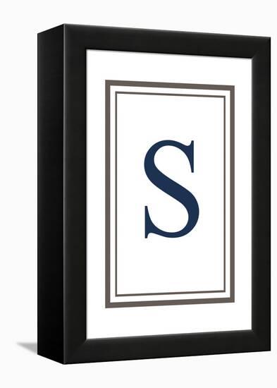 Monogram - Estate - Gray and Blue - S-Lantern Press-Framed Stretched Canvas