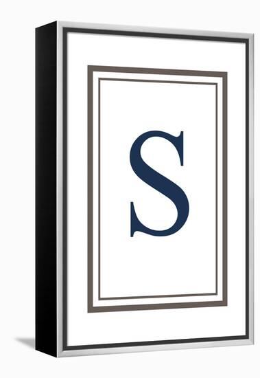 Monogram - Estate - Gray and Blue - S-Lantern Press-Framed Stretched Canvas