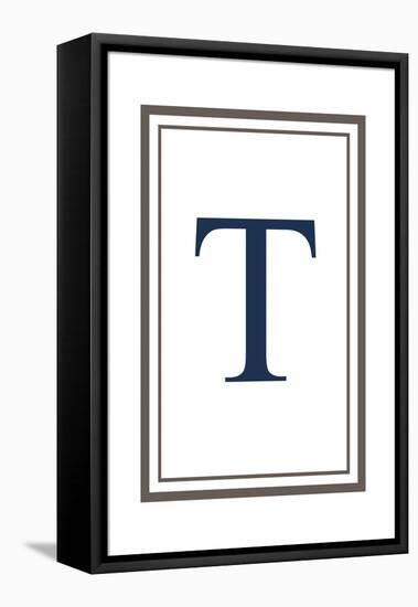 Monogram - Estate - Gray and Blue - T-Lantern Press-Framed Stretched Canvas