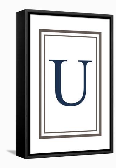 Monogram - Estate - Gray and Blue - U-Lantern Press-Framed Stretched Canvas