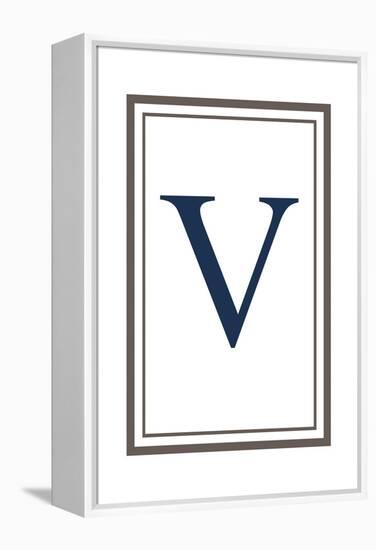 Monogram - Estate - Gray and Blue - V-Lantern Press-Framed Stretched Canvas