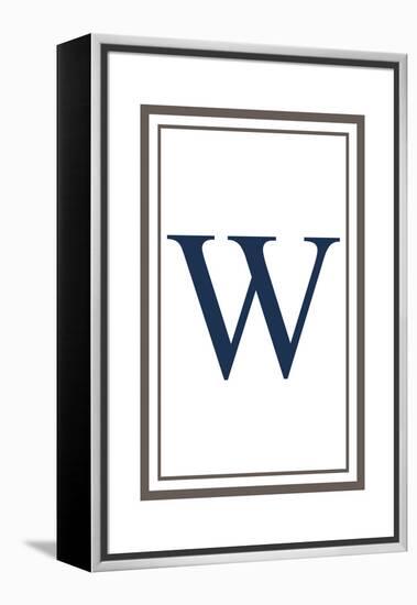 Monogram - Estate - Gray and Blue - W-Lantern Press-Framed Stretched Canvas