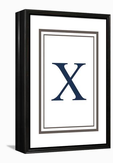 Monogram - Estate - Gray and Blue - X-Lantern Press-Framed Stretched Canvas