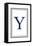 Monogram - Estate - Gray and Blue - Y-Lantern Press-Framed Stretched Canvas
