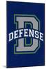 Monogram - Game Day - Blue and Green - Defense-Lantern Press-Mounted Art Print