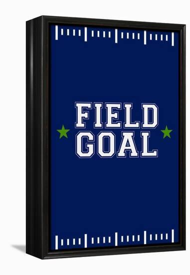 Monogram - Game Day - Blue and Green - Field Goal-Lantern Press-Framed Stretched Canvas