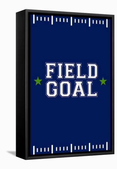 Monogram - Game Day - Blue and Green - Field Goal-Lantern Press-Framed Stretched Canvas