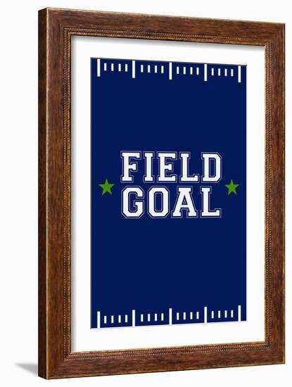 Monogram - Game Day - Blue and Green - Field Goal-Lantern Press-Framed Premium Giclee Print