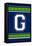 Monogram - Game Day - Blue and Green - G-Lantern Press-Framed Stretched Canvas