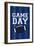 Monogram - Game Day - Blue and Green - Game Day-Lantern Press-Framed Art Print