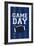 Monogram - Game Day - Blue and Green - Game Day-Lantern Press-Framed Art Print