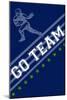 Monogram - Game Day - Blue and Green - Go Team-Lantern Press-Mounted Art Print