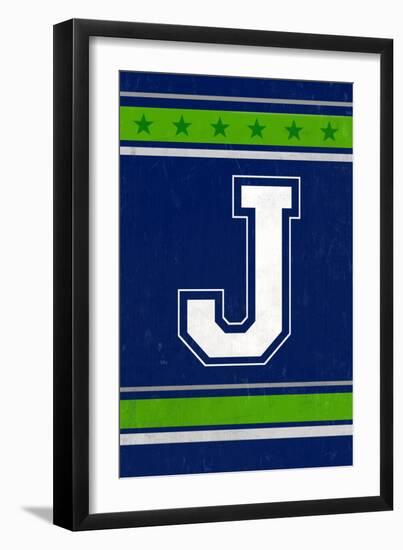 Monogram - Game Day - Blue and Green - J-Lantern Press-Framed Art Print