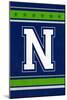 Monogram - Game Day - Blue and Green - N-Lantern Press-Mounted Art Print