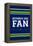 Monogram - Game Day - Blue and Green - Number One Fan-Lantern Press-Framed Stretched Canvas