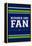 Monogram - Game Day - Blue and Green - Number One Fan-Lantern Press-Framed Stretched Canvas