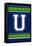 Monogram - Game Day - Blue and Green - U-Lantern Press-Framed Stretched Canvas